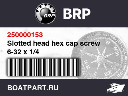 Изображение товара Slotted head hex cap screw 6-32 x 1/4