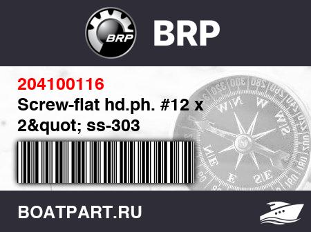 Изображение товара Screw-flat hd.ph. #12 x 2" ss-303