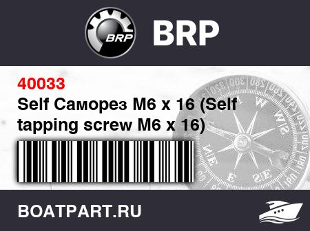 Изображение товара Self Саморез M6 x 16 (Self tapping screw M6 x 16)