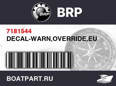Изображение товара DECAL-WARN,OVERRIDE,EU