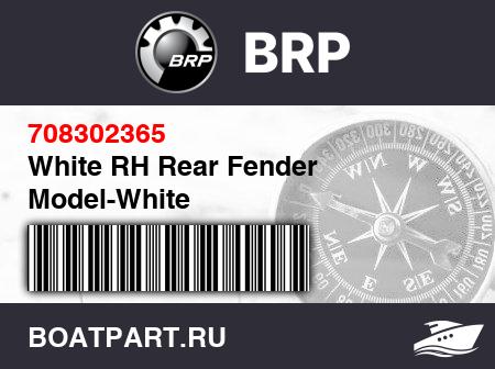 Изображение товара White RH Rear Fender Model-White
