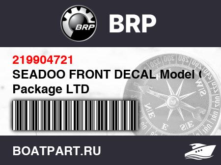 Изображение товара SEADOO FRONT DECAL Model GTI Package LTD