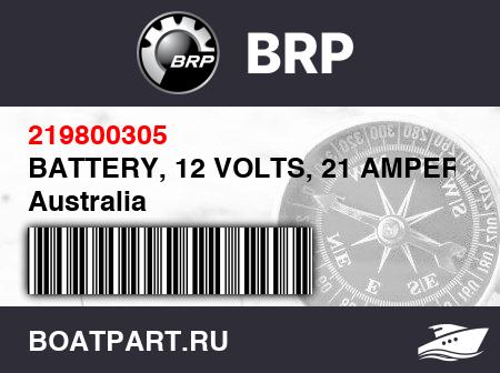 Изображение товара BATTERY, 12 VOLTS, 21 AMPERES Australia