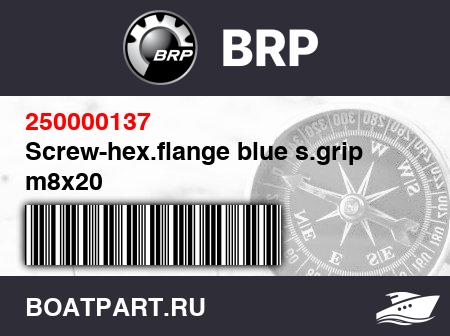 Изображение товара Screw-hex.flange blue s.grip m8x20