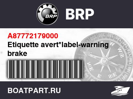Изображение товара Etiquette avert*label-warning brake