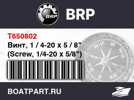 Изображение товара Винт, 1 / 4-20 x 5 / 8