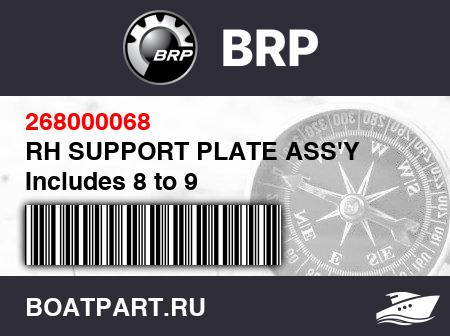 Изображение товара RH SUPPORT PLATE ASS'Y Includes 8 to 9
