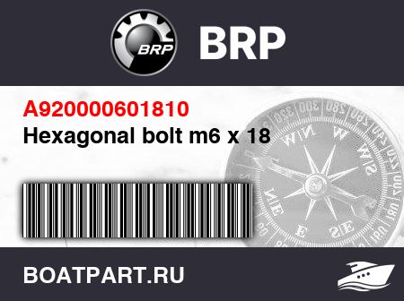 Изображение товара Hexagonal bolt m6 x 18