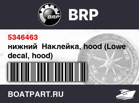 Изображение товара нижний  Наклейка, hood (Lower decal, hood)