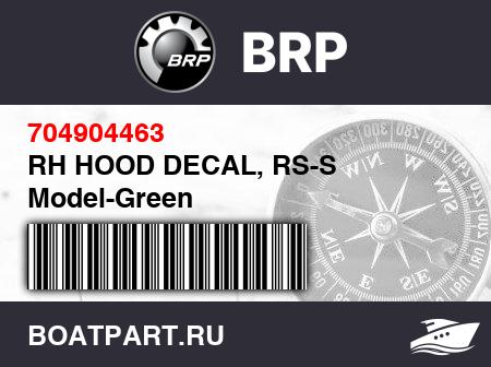 Изображение товара RH HOOD DECAL, RS-S Model-Green