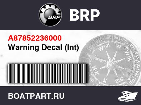 Изображение товара Warning Decal (Int)