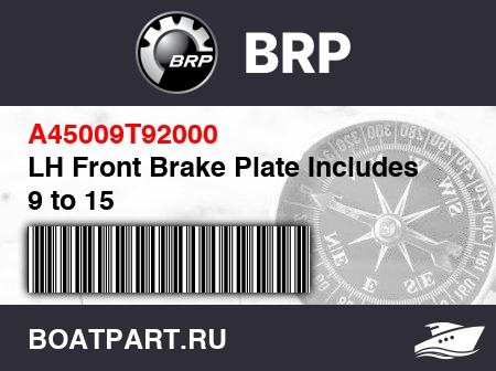 Изображение товара LH Front Brake Plate Includes 9 to 15
