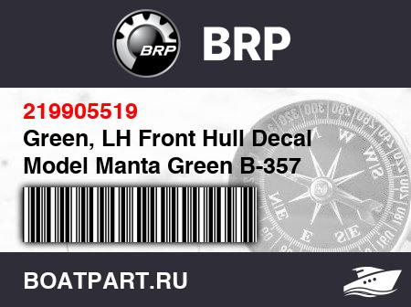 Изображение товара Green, LH Front Hull Decal Model Manta Green B-357