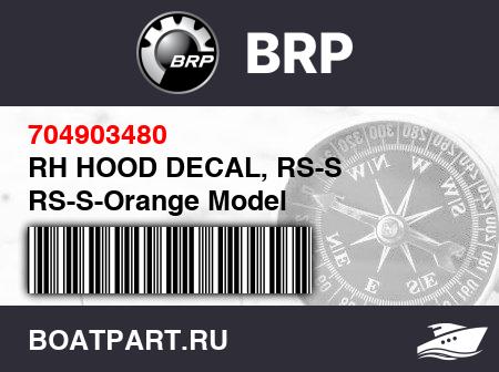Изображение товара RH HOOD DECAL, RS-S RS-S-Orange Model
