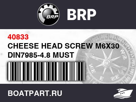 Изображение товара CHEESE HEAD SCREW M6X30 DIN7985-4.8 MUST