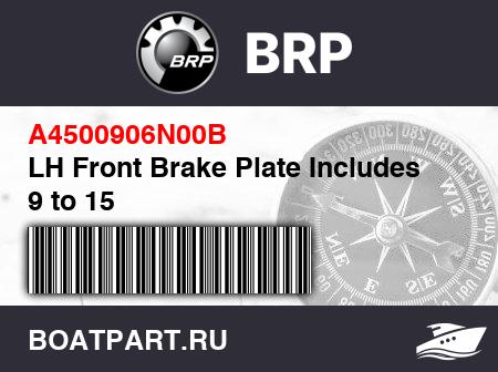 Изображение товара LH Front Brake Plate Includes 9 to 15