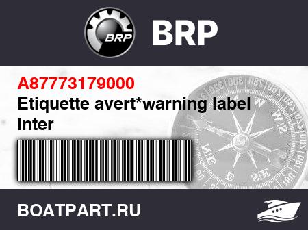 Изображение товара Etiquette avert*warning label inter