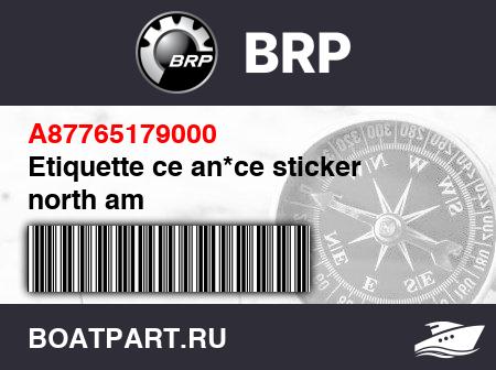 Изображение товара Etiquette ce an*ce sticker north am