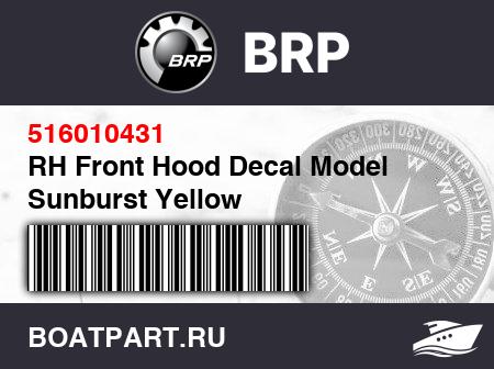 Изображение товара RH Front Hood Decal Model Sunburst Yellow