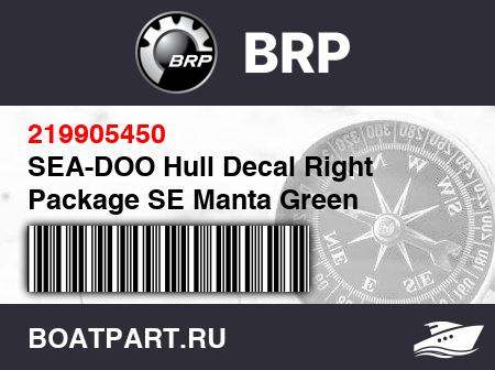 Изображение товара SEA-DOO Hull Decal Right Package SE Manta Green
