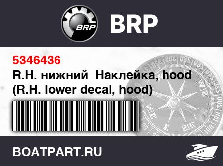 Изображение товара R.H. нижний  Наклейка, hood (R.H. lower decal, hood)