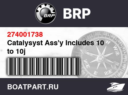 Изображение товара Catalysyst Ass'y Includes 10 to 10j
