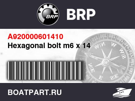 Изображение товара Hexagonal bolt m6 x 14