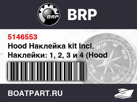 Изображение товара Hood Наклейка kit Incl. Наклейки: 1, 2, 3 и 4 (Hood decal kit Incl. decals: 1, 2, 3 and 4)