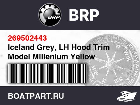 Изображение товара Iceland Grey, LH Hood Trim Model Millenium Yellow
