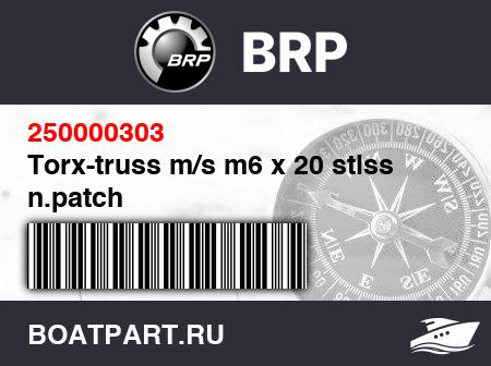 Изображение товара Torx-truss m/s m6 x 20 stlss n.patch