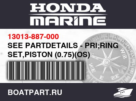 Изображение товара SEE PARTDETAILS - PRI;RING SET,PISTON (0.75)(OS)