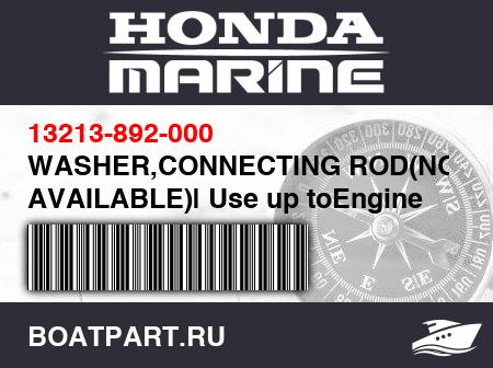 Изображение товара WASHER,CONNECTING ROD(NOT AVAILABLE)| Use up toEngine SN1443595.