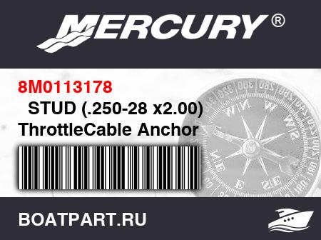 Изображение товара   STUD (.250-28 x2.00) ThrottleCable Anchor