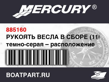 Изображение товара РУКОЯТЬ ВЕСЛА В СБОРЕ (110 см) темно-серая – расположение центрального отверстия
                                        (- 270 Model)