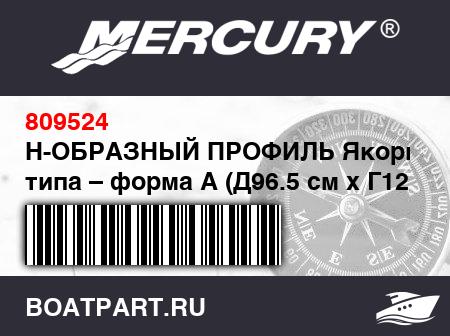 Изображение товара Н-ОБРАЗНЫЙ ПРОФИЛЬ Якорного типа – форма A (Д96.5 см x Г12 мм), алюминий