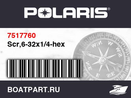 Изображение товара Scr,6-32x1/4-hex