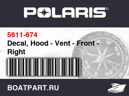 Изображение товара Decal, Hood - Vent - Front - Right