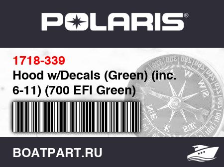 Изображение товара Hood w/Decals (Green) (inc. 6-11) (700 EFI Green)