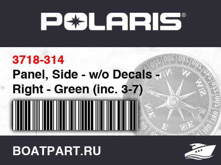 Изображение товара Panel, Side - w/o Decals - Right - Green (inc. 3-7)