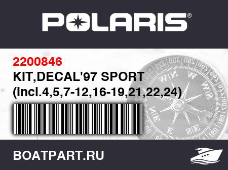 Изображение товара KIT,DECAL'97 SPORT (Incl.4,5,7-12,16-19,21,22,24)