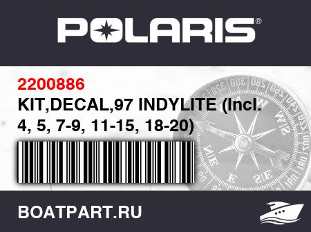 Изображение товара KIT,DECAL,97 INDYLITE (Incl. 4, 5, 7-9, 11-15, 18-20)