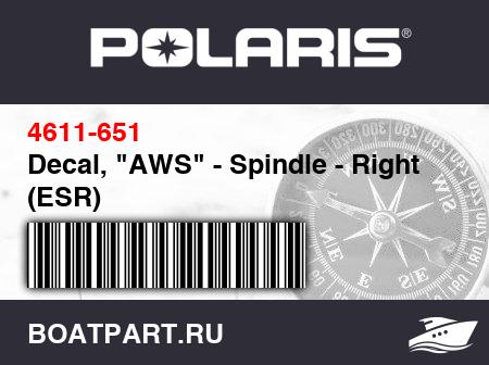 Изображение товара Decal, "AWS" - Spindle - Right (ESR)
