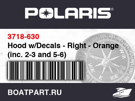 Изображение товара Hood w/Decals - Right - Orange (inc. 2-3 and 5-6)