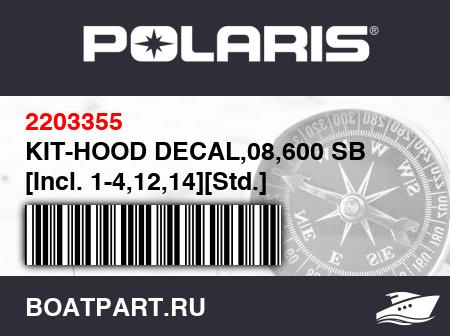 Изображение товара KIT-HOOD DECAL,08,600 SB [Incl. 1-4,12,14][Std.]