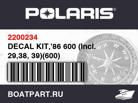 Изображение товара DECAL KIT,'86 600 (Incl. 29,38, 39)(600)