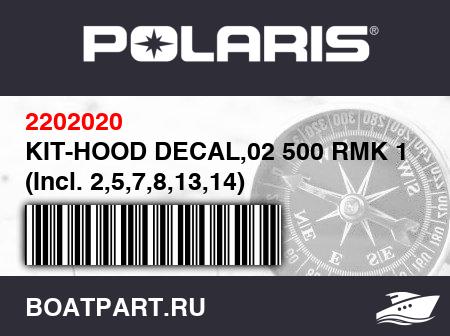 Изображение товара KIT-HOOD DECAL,02 500 RMK 136 (Incl. 2,5,7,8,13,14)