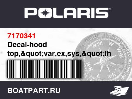 Изображение товара Decal-hood top,"var,ex,sys,"lh