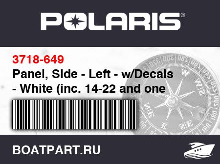 Изображение товара Panel, Side - Left - w/Decals - White (inc. 14-22 and one no.12)