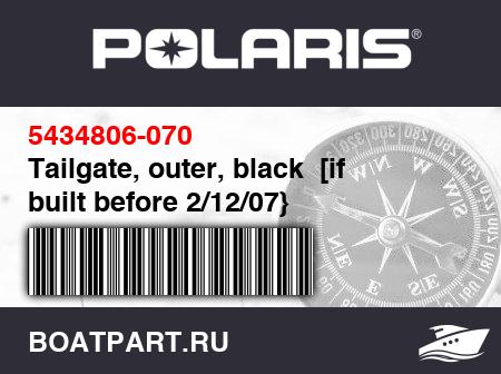 Изображение товара Tailgate, outer, black  [if built before 2/12/07}