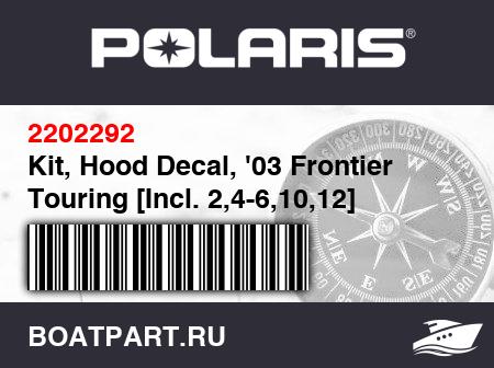 Изображение товара Kit, Hood Decal, '03 Frontier Touring [Incl. 2,4-6,10,12]